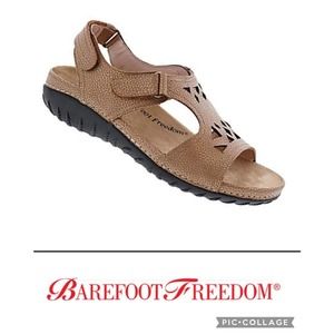 New Barefoot Freedom Sandal 10 WIDE Women’s By Drew Embark Rose Gold Leather